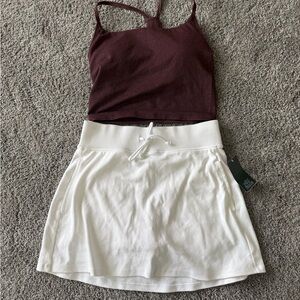 Wild Fable & All in Motion Top and White Skort Set
